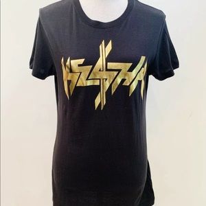 ISO KE$HA KESHA WARRIOR MERCH SHIRT BLACK AND GOLD